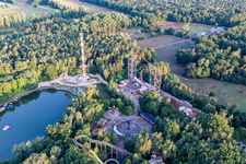 Aerial photograpy of Leisure Centre - Amusement Park " Holiday Park " in Hassloch in the state Rhineland-Palatinate, Germany