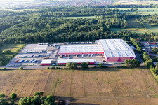 Warehouses and forwarding building of Hornbach Logistikzentrum Essingen in the district Industriegebiet Essingen in Essingen in the state Rhineland-Palatinate, Germany