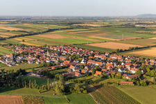 View of the town with the grass pitch of SV 1964 eV from the northeast. in the district Mörlheim in Landau in der Pfalz in the state Rhineland-Palatinate, Germany