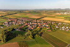 Aerial view of View of the town with the grass pitch of SV 1964 eV from the northeast. in the district Mörlheim in Landau in der Pfalz in the state Rhineland-Palatinate, Germany
