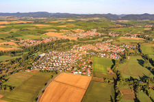 Aerial view of From the northeast in the district Billigheim in Billigheim-Ingenheim in the state Rhineland-Palatinate, Germany