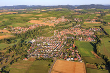Aerial photograpy of From the northeast in the district Billigheim in Billigheim-Ingenheim in the state Rhineland-Palatinate, Germany