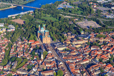 Maximilianstraße from the west to Speyer Cathedral in Speyer in the state Rhineland-Palatinate, Germany