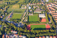 Sports grounds of FC 09 eV including Helmut-Bantz-Stadium, East Sports Hall at Eselsdamm in Speyer in the state Rhineland-Palatinate, Germany