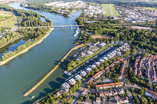 Oblique view of Marina in Speyer in the state Rhineland-Palatinate, Germany