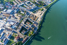 Residential project on the banks of the Rhine in Speyer: Old Brickworks / Franz-Kirmeier-Straße in Speyer in the state Rhineland-Palatinate, Germany viewn from the air
