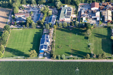 Aerial view of FC Lustadt eV in Lustadt in the state Rhineland-Palatinate, Germany