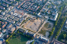 Aerial photograpy of Homerun, former Turley US Barracks in the district Neckarstadt-Ost in Mannheim in the state Baden-Wuerttemberg, Germany