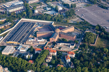 Prison grounds and high security fence Prison on Herzogenriedstrasse in the district Neckarstadt-West in Mannheim in the state Baden-Wurttemberg, Germany