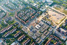 Residential construction site for new multi-family housing HOMERUN TURLEY on the grounds of the former US barracks in the district Neckarstadt-Ost in Mannheim in the state Baden-Wuerttemberg, Germany