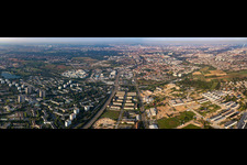City area with outside districts and inner city area in Mannheim in the state Baden-Wurttemberg, Germany