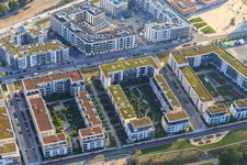 Langer Anger x Bautzenstraße with residential complex, building cooperative Heidelberg Bahnstadt in the district Bahnstadt in Heidelberg in the state Baden-Wuerttemberg, Germany
