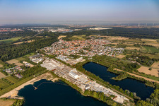 Concrete plant between Schäfersee and Vettersee in the district Rheinsheim in Philippsburg in the state Baden-Wuerttemberg, Germany