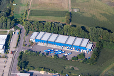 Warehouses and forwarding building of G. Peter Reber Moebel-Logistik GmbH in Germersheim in the state Rhineland-Palatinate, Germany