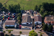 Aerial view of Taxi Beil at Barthelsmühlring in the Horst industrial estate in the district Minderslachen in Kandel in the state Rhineland-Palatinate, Germany