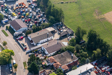 Aerial view of Barthelsmühlring in the Horst industrial estate in the district Minderslachen in Kandel in the state Rhineland-Palatinate, Germany