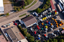 Oblique view of SIVA GmbH in the Horst industrial park in the district Minderslachen in Kandel in the state Rhineland-Palatinate, Germany