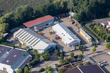 Industrial estate and company settlement Horst with Dachdeckerei Mindum in the district Gewerbegebiet Horst in Kandel in the state Rhineland-Palatinate, Germany