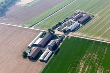 Aerial photograpy of Resettler farm in Kandel in the state Rhineland-Palatinate, Germany