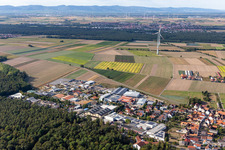 Aerial photograpy of Im Gereut industrial estate, HGGS LaserCUT GmbH & Co. KG in Hatzenbühl in the state Rhineland-Palatinate, Germany
