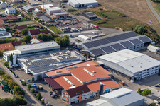 Industrial estate and company settlement Im Gereut with WWS Metallformen GmbH and HGGS LaserCUT GmbH & Co. KG in Hatzenbuehl in the state Rhineland-Palatinate from above