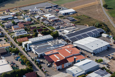 Industrial estate and company settlement Im Gereut with WWS Metallformen GmbH and HGGS LaserCUT GmbH & Co. KG in Hatzenbuehl in the state Rhineland-Palatinate out of the air