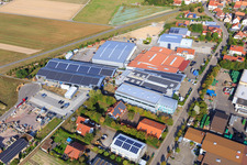 Im Gereut industrial estate, HGGS LaserCUT GmbH & Co. KG in Hatzenbühl in the state Rhineland-Palatinate, Germany from a drone