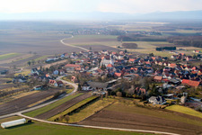 Drone recording of Niederlauterbach in the state Bas-Rhin, France