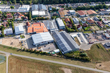 Im Gereut industrial estate, HGGS LaserCUT GmbH & Co. KG in Hatzenbühl in the state Rhineland-Palatinate, Germany from above