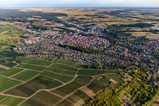 Wissembourg in the state Bas-Rhin, France seen from above