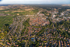Bird's eye view of Wissembourg in the state Bas-Rhin, France