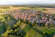 Village overview from the northwest in Steinweiler in the state Rhineland-Palatinate, Germany