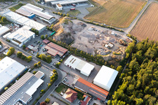 Aerial view of Große Ahlmühle commercial area in Rohrbach in the state Rhineland-Palatinate, Germany