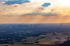City center with the skyline in the downtown banking area in Frankfurt in the state Hesse, Germany