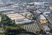 Building and production halls on the premises of Siemens AG Schaltanlagenwerk Frankfurt in Frankfurt in the state Hesse, Germany