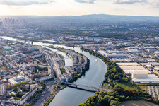 Aerial view of Harbor Island in the district Hafen in Offenbach am Main in the state Hesse, Germany