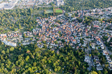 Aerial photograpy of District Seckbach in Frankfurt am Main in the state Hesse, Germany