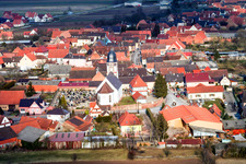 Drone image of Niederlauterbach in the state Bas-Rhin, France