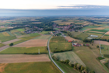 Oblique view of Riedseltz in the state Bas-Rhin, France