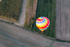 Hot air balloon with calling sign 67XA flying over the airspace in Gundershoffen in Grand Est, France