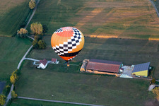 Kindwiller in the state Bas-Rhin, France seen from above