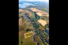 Canal course and banks of the connecting canal Canal des Houlières de la Sarre in Diane-Capelle in the state Moselle, France