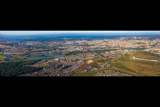 Panoramic perspective of the city area with outside districts and inner city area in Nancy in Grand Est, France