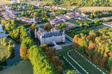 Chateau de Haroué in Haroué in the state Meurthe et Moselle, France viewn from the air