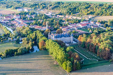 Chateau de Haroué in Haroué in the state Meurthe et Moselle, France from the drone perspective