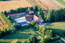 At Erlenbach, Leistenmühle in Kandel in the state Rhineland-Palatinate, Germany from above