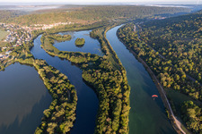 Island on the banks of the river course between Mosel and Canal de l'Est in Chaligny in Grand Est, France