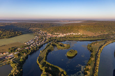 Moselle and Canal de l'Est in Chaligny in the state Meurthe et Moselle, France