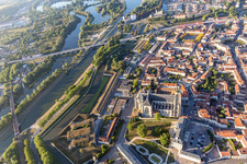 Aerial view of Cathedrale Saint-Etienne de Toul in the district Pre Saint-Mansuy Sous La Vacherie in Toul in the state Meurthe et Moselle, France