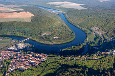 Aerial view of Moselknie, Domaine des Eaux Bleues in Pagny-la-Blanche-Côte in the state Meuse, France